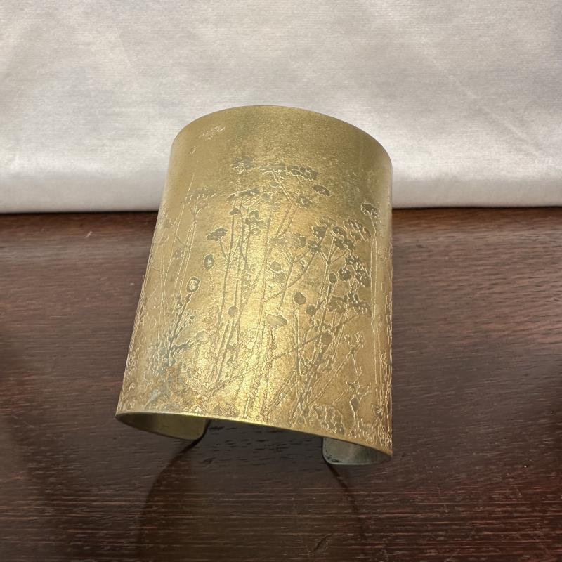 Croquet Border Brass Cuff, Wearable Art